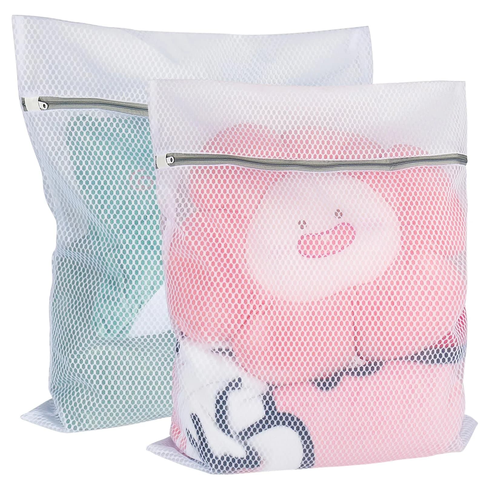 Vivifying Mesh Shoe Washing Bags with Zip Closure, Set of 3 (40 x 24 x 24cm) | Protects Shoes & Delicates in Wash — 2XL(20" x 24")