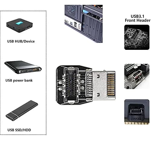 CERRXIAN 90 Degree USB Type E Adapter, Up Angle USB 3.2 Type E Male to Female, High Speed 10Gbps for USB C Header Motherboard (Up/A) thumbnail 5