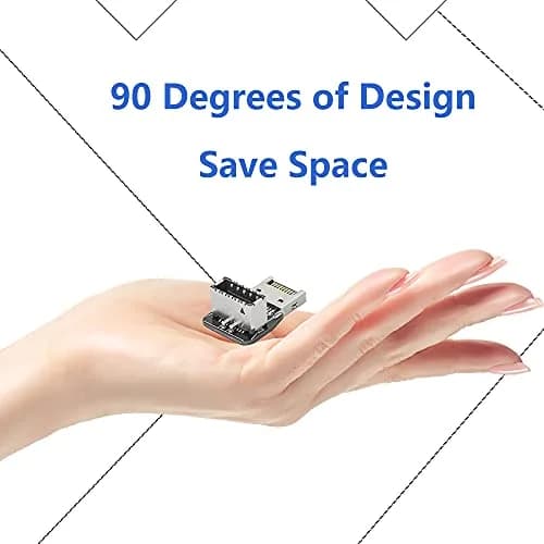 CERRXIAN 90 Degree USB Type E Adapter, Up Angle USB 3.2 Type E Male to Female, High Speed 10Gbps for USB C Header Motherboard (Up/A) thumbnail 7