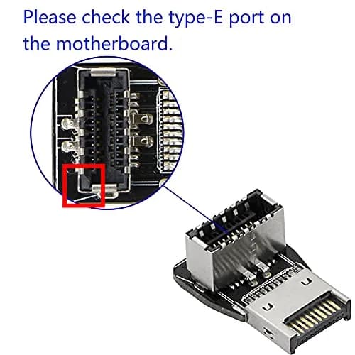 CERRXIAN 90 Degree USB Type E Adapter, Up Angle USB 3.2 Type E Male to Female, High Speed 10Gbps for USB C Header Motherboard (Up/A) thumbnail 3