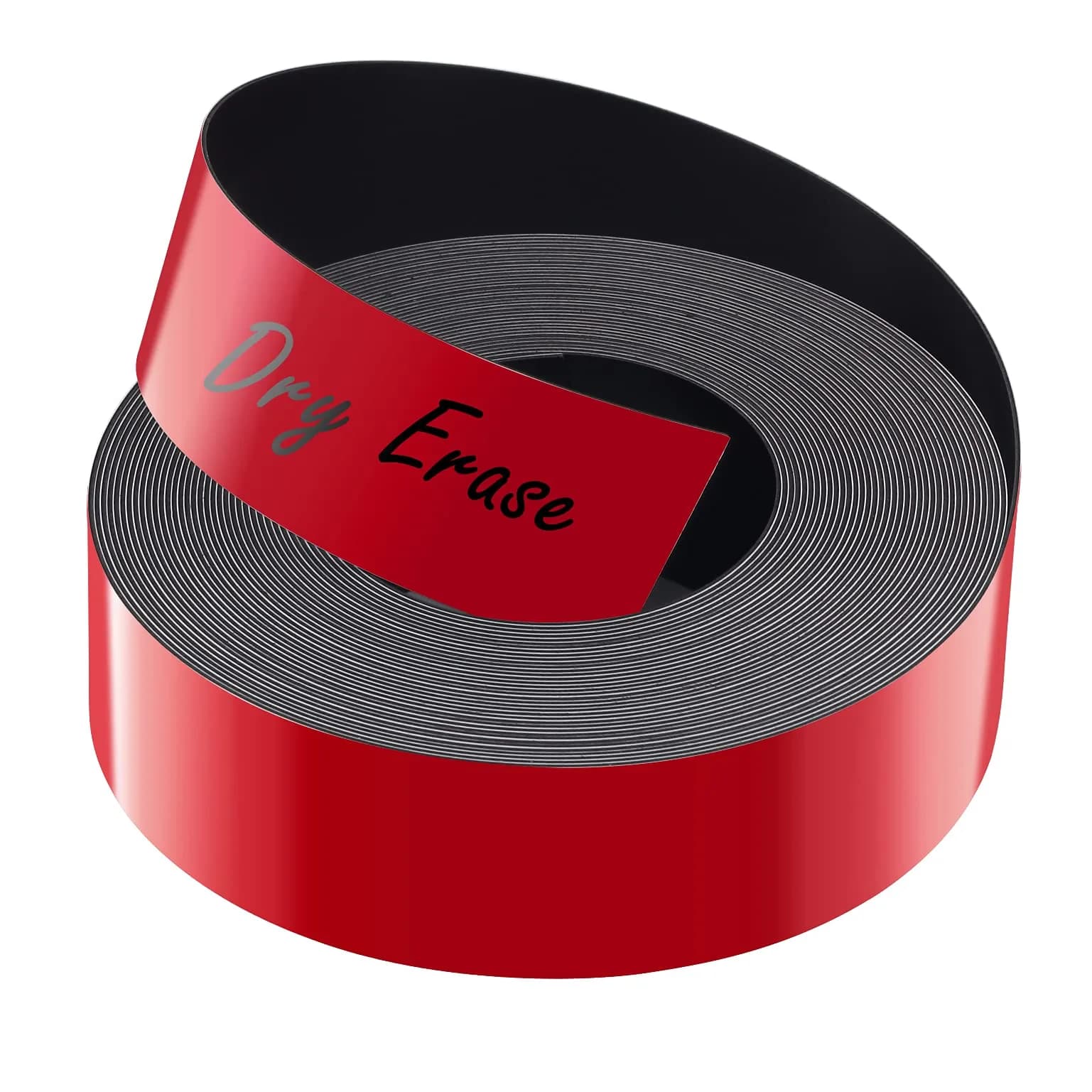LLPT Dry Erase Magnetic Label Strips 1” x 26 Ft Yellow | Reusable & Water-Resistant for Metallic Surfaces — Red