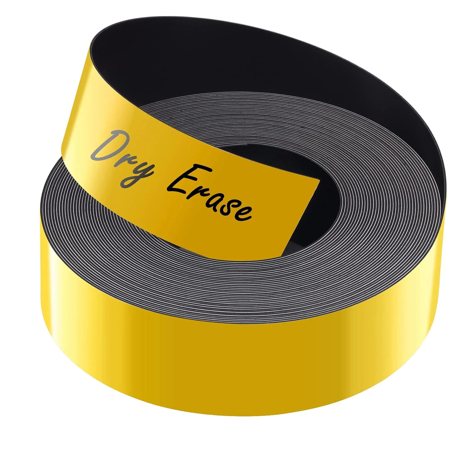 LLPT Dry Erase Magnetic Label Strips 1” x 26 Ft Yellow | Reusable & Water-Resistant for Metallic Surfaces - main product image