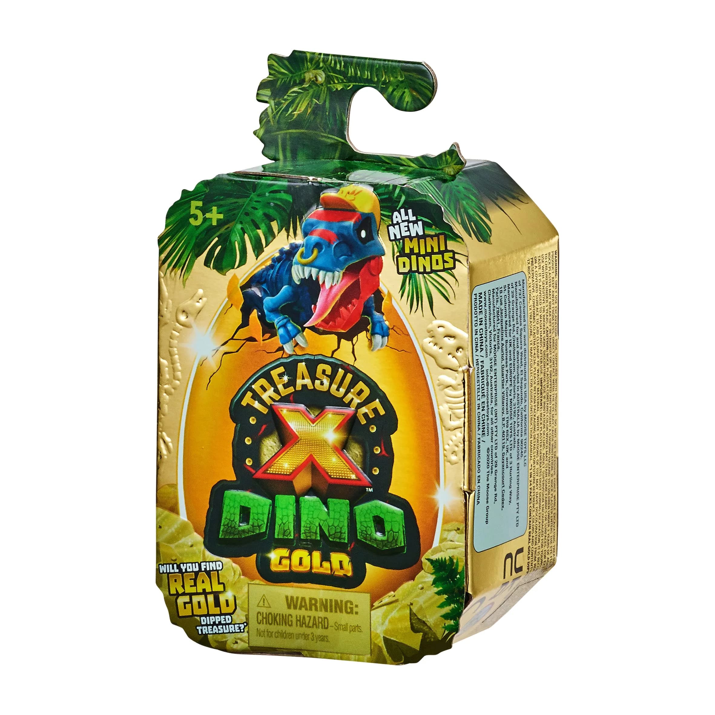 Treasure X Dino Gold Mini Dino Pack Toy Dig and Discover Collectable Dino Figures 1 Pack | ASTM-Tested Educational Toy — Red