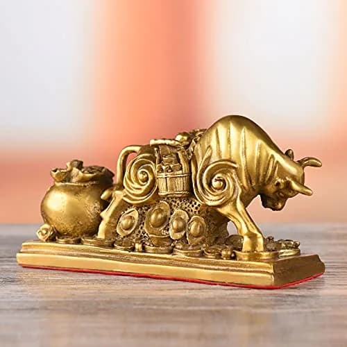 BRASSTAR Brass Feng Shui Bull Statue 13.5cm (5.3in) | Wealth & Success Symbol thumbnail 5