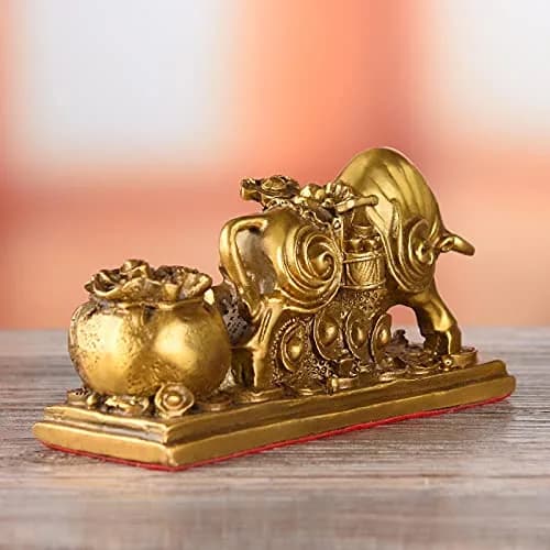 BRASSTAR Brass Feng Shui Bull Statue 13.5cm (5.3in) | Wealth & Success Symbol thumbnail 6