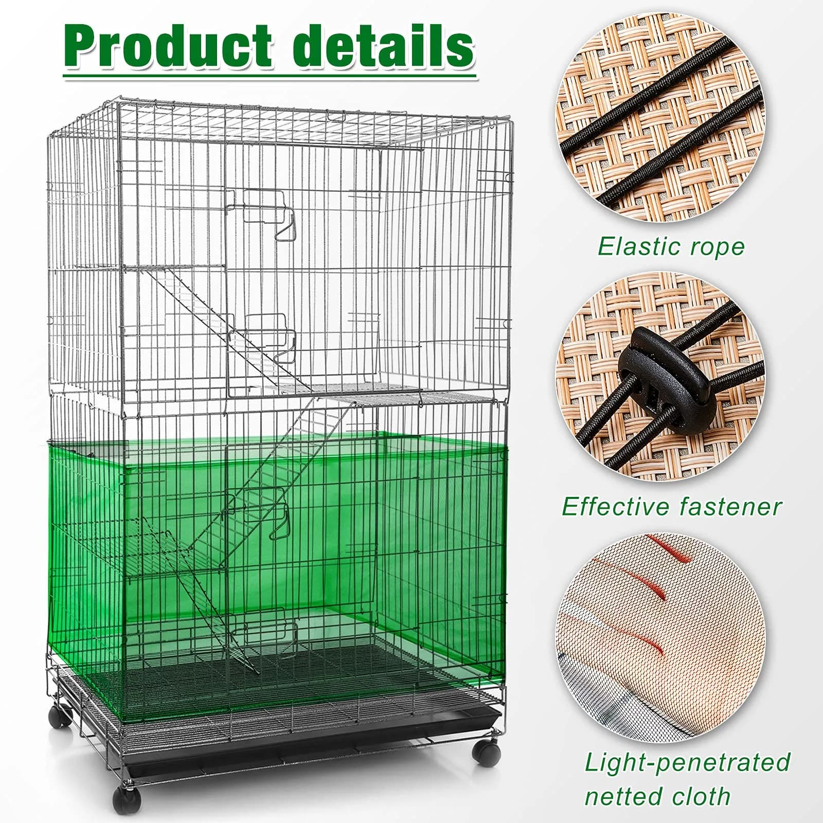 Shappy Green Bird Cage Seed Catcher Net 300cm (118 Inch) | Keeps House Clean - view 5