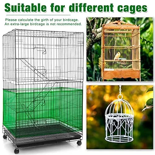 Shappy Green Bird Cage Seed Catcher Net 300cm (118 Inch) | Keeps House Clean thumbnail 6