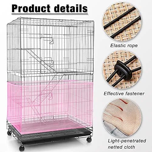 Shappy Bird Cage Seed Catcher Net 300cm (118 Inch) Light Pink | Adjustable Mesh for Medium/Small Cages thumbnail 4
