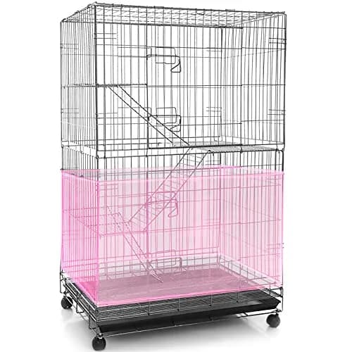 Shappy Bird Cage Seed Catcher Net 300cm (118 Inch) Light Pink | Adjustable Mesh for Medium/Small Cages thumbnail 1