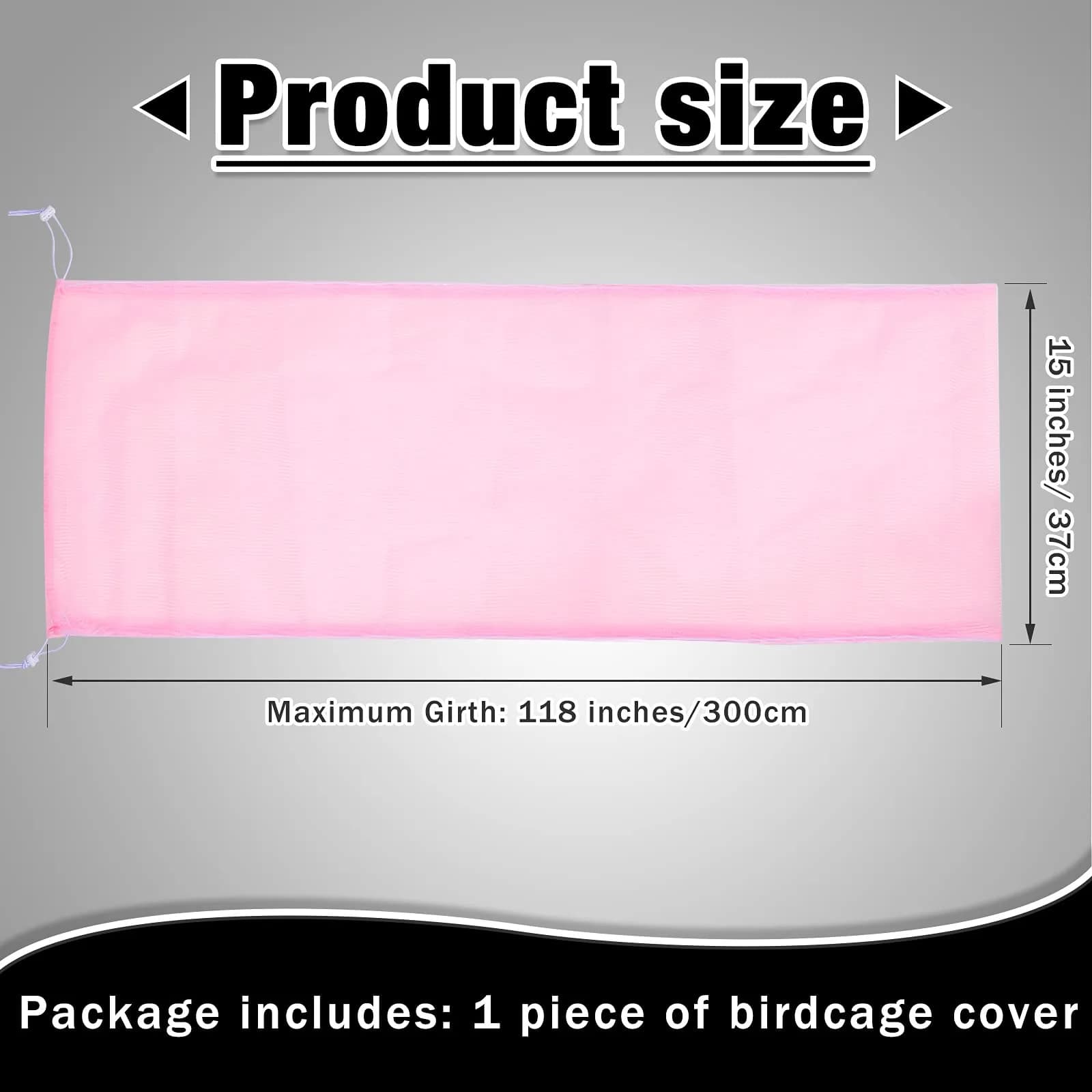 Shappy Bird Cage Seed Catcher Net 300cm (118 Inch) Light Pink | Adjustable Mesh for Medium/Small Cages - view 2