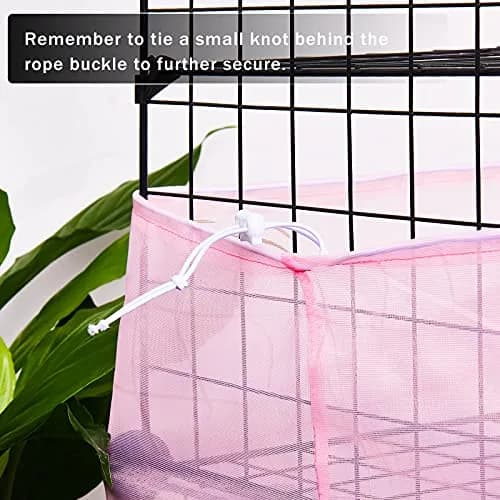 Shappy Bird Cage Seed Catcher Net 300cm (118 Inch) Light Pink | Adjustable Mesh for Medium/Small Cages thumbnail 3