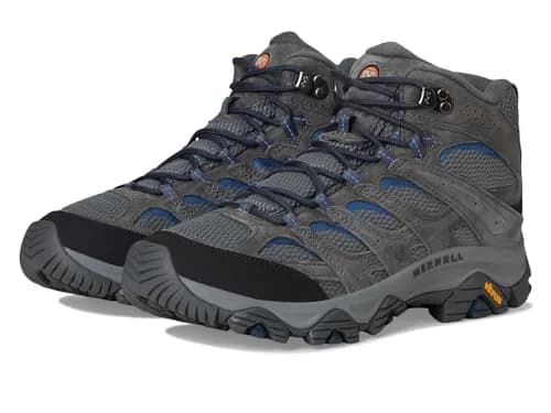 Merrell Men’s Moab 3 Mid Hiking Boot, Granite, 7 Wide | All-Day Comfort & Durability for Indian Trails thumbnail 1