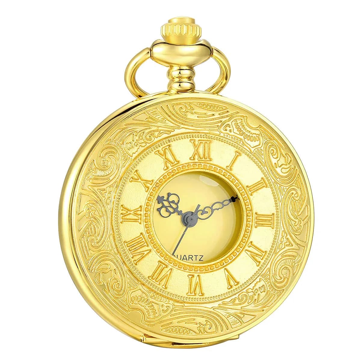 LYMFHCH Vintage Roman Numeral Pocket Watch with Chain | 46mm Case Diameter - view 6