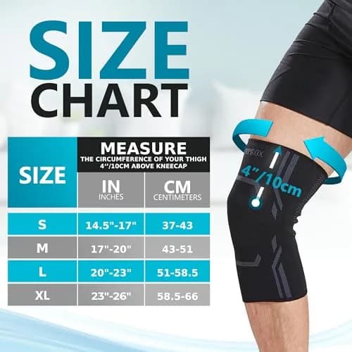 Bodyprox Knee Compression Sleeve for Men and Women (2 Pack) | Running & Workout Support thumbnail 2