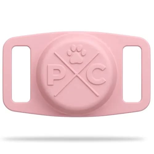 Pup Culture Airtag Dog Collar Holder Case | Pink Silicone Loop for Apple AirTag GPS Pet Tracker (1.5 inch Collar Fit) thumbnail 1
