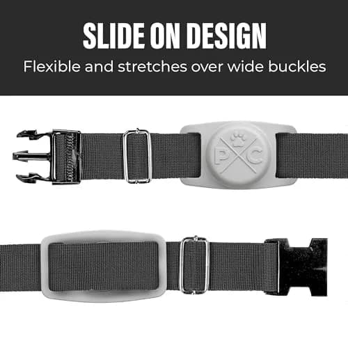 Pup Culture AirTag Dog Collar Holder Grey | Durable Silicone Case for 1-Inch Collars | Securely Tracks Pups thumbnail 4