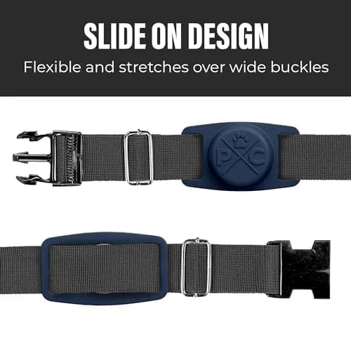 Pup Culture AirTag Dog Collar Holder | Navy Silicone | Fits 1-Inch Collars | Apple AirTag Sold Separately thumbnail 4