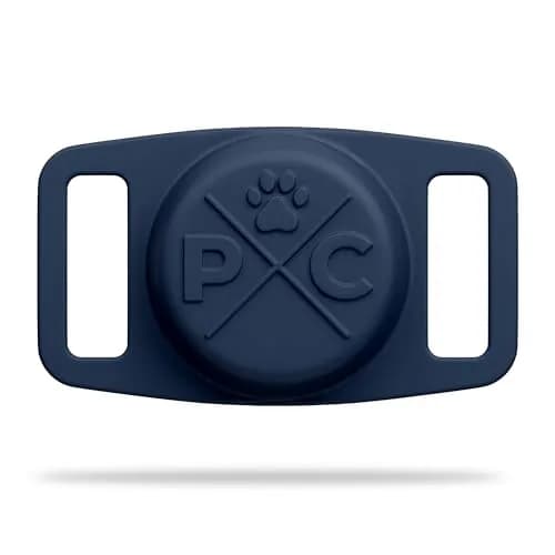 Pup Culture AirTag Dog Collar Holder | Navy Silicone | Fits 1-Inch Collars | Apple AirTag Sold Separately thumbnail 1