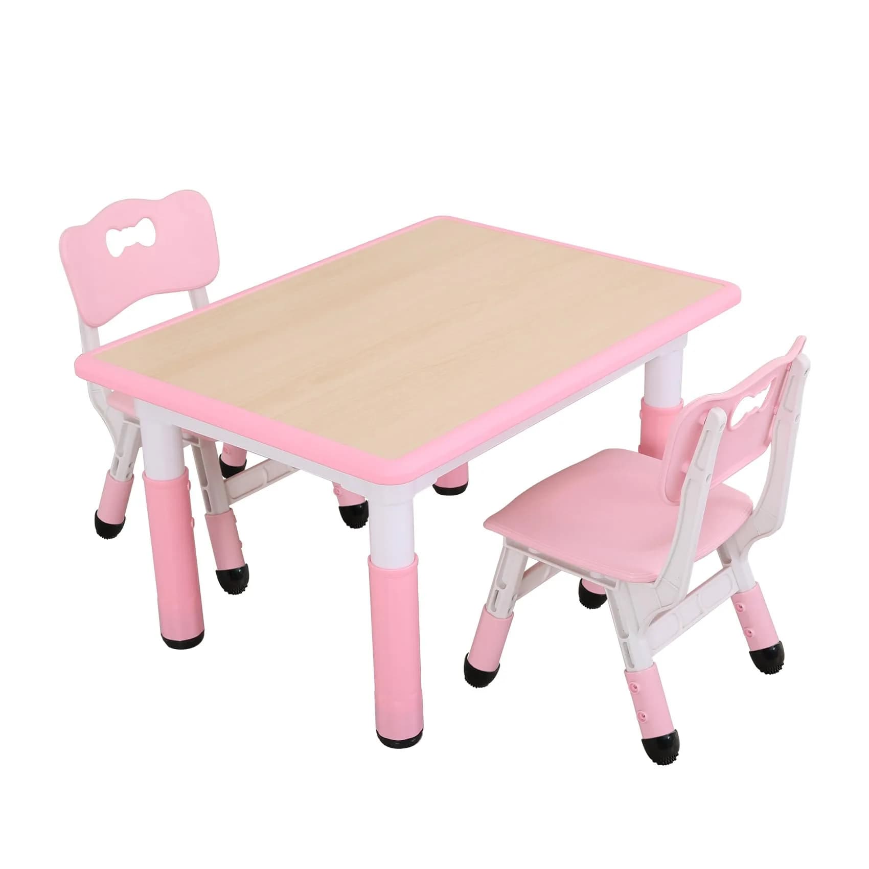 UNICOO Kids Table and Chairs Set, Height Adjustable, Plastic Study Desk for Ages 2-10 | Durable & Easy to Clean