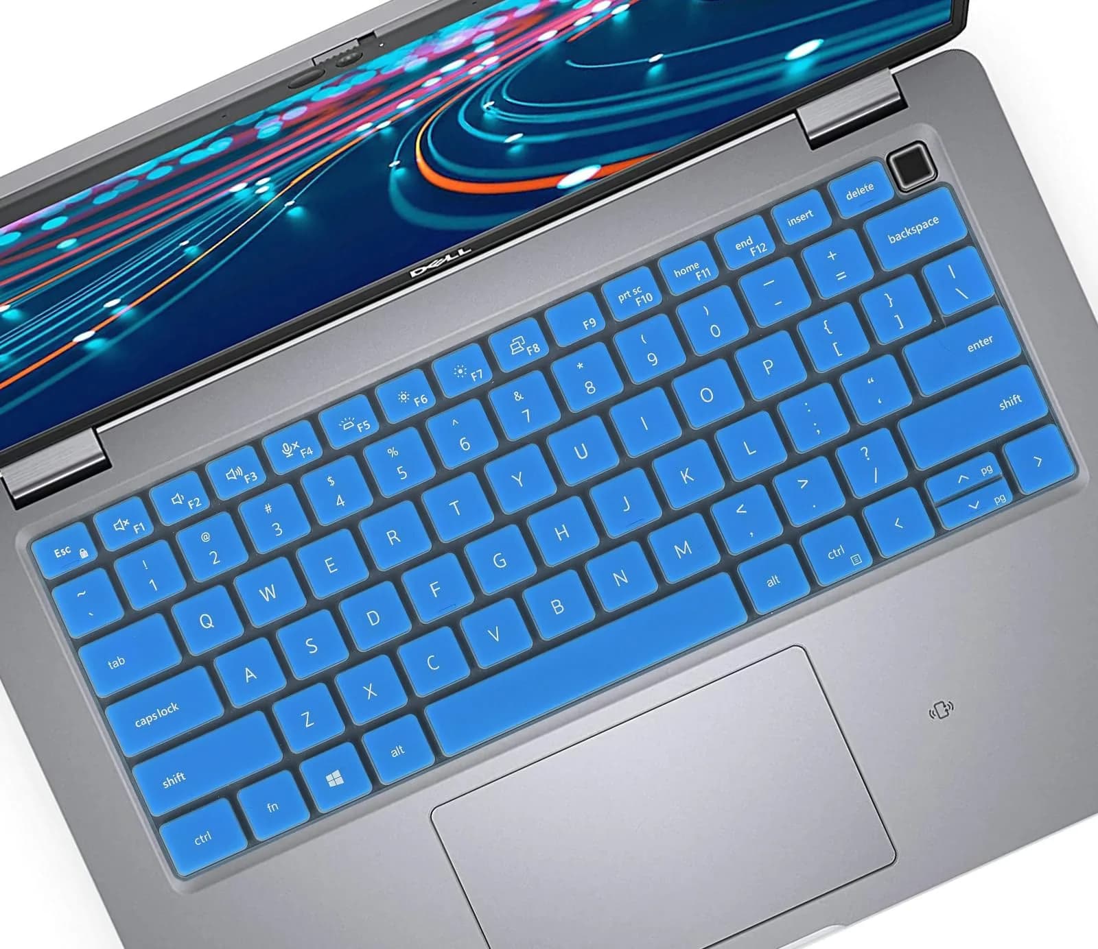 CASEDAO Blue Silicone Keyboard Cover for Dell Latitude 14" & 15.6" Laptops | US Layout - main product image