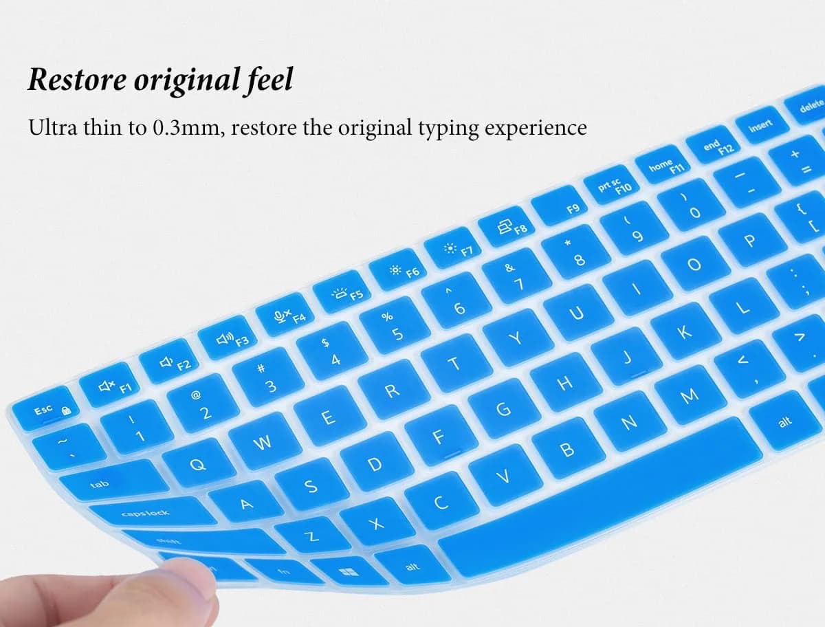 CASEDAO Blue Silicone Keyboard Cover for Dell Latitude 14" & 15.6" Laptops | US Layout - view 5