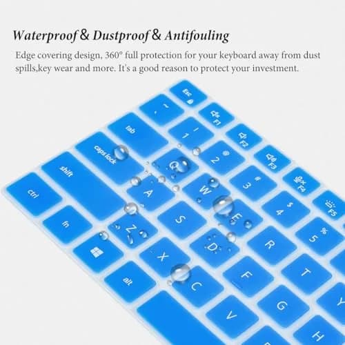 CASEDAO Blue Silicone Keyboard Cover for Dell Latitude 14" & 15.6" Laptops | US Layout thumbnail 6