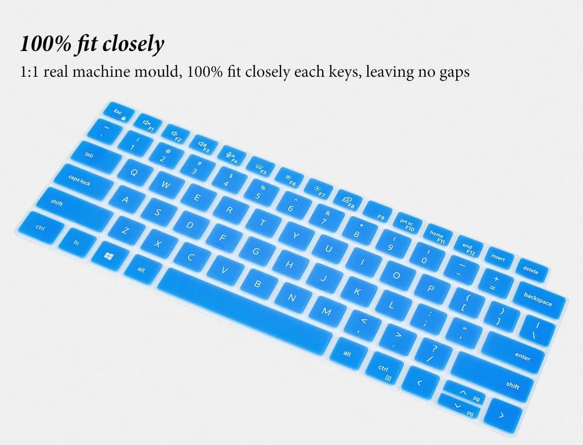 CASEDAO Blue Silicone Keyboard Cover for Dell Latitude 14" & 15.6" Laptops | US Layout - view 3