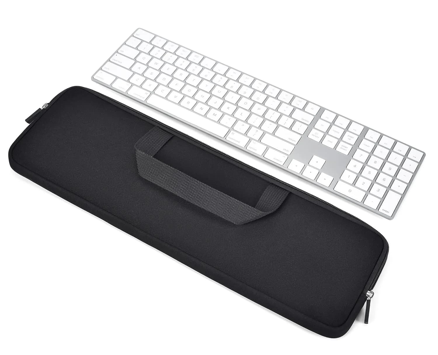 CASEDAO Black Neoprene Keyboard Sleeve Bag for Apple Magic Keyboard with Numeric Keypad & Touch ID | 42cm (16.5") — Navy Blue / Magic Keyboard with Numeric Keypad