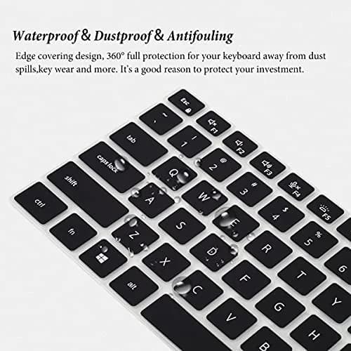 CASEDAO Black Silicone Keyboard Cover Skin for Dell Latitude 14" Laptops | US Layout Protector thumbnail 6