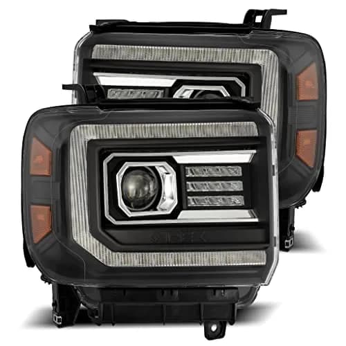 AlphaRex 880615 LUXX Series LED Projector Headlights | Fits GMC Sierra 1500 | Clear Polycarbonate Lens thumbnail 1