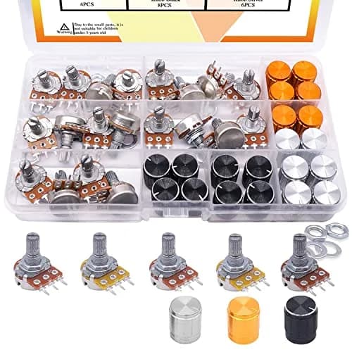 Taiss Potentiometer Kit 80PCS | Single Linear Taper Rotary Audio Components for Audio & Household Use thumbnail 1