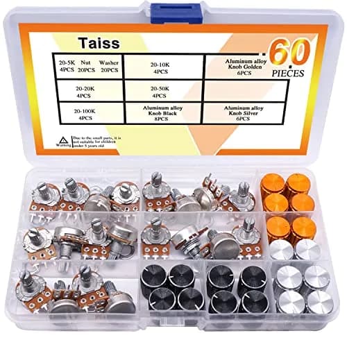 Taiss Potentiometer Kit 80PCS | Single Linear Taper Rotary Audio Components for Audio & Household Use thumbnail 6