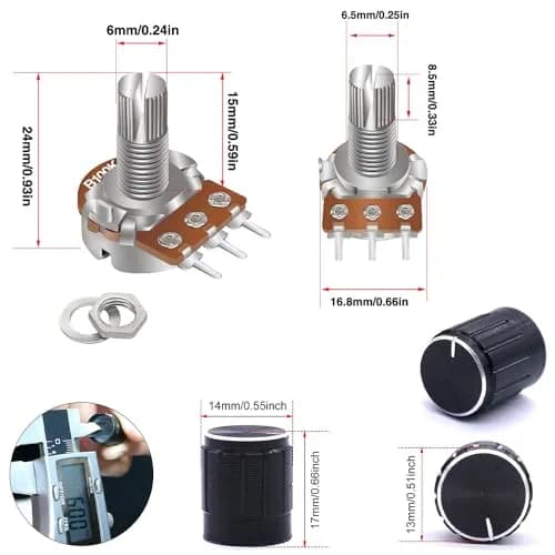 Taiss Potentiometer Kit 80PCS | Single Linear Taper Rotary Audio Components for Audio & Household Use thumbnail 3