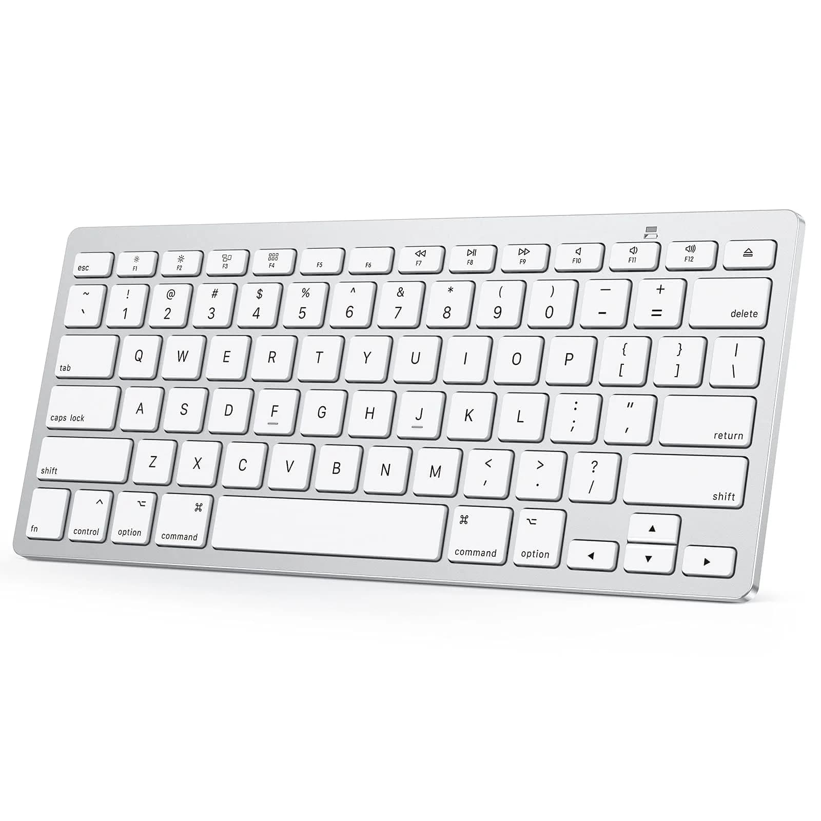 OMOTON Bluetooth Keyboard for Mac ONLY, Compact Wireless Keyboard 285mm x 120mm x 21.8mm | Mac OS X 10.10+ Compatible — Silver