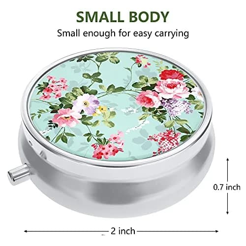 Nipichsha Pill Box Small Portable Medicine Organizer Graceful Peony | Compact, Sturdy & Stylish thumbnail 2
