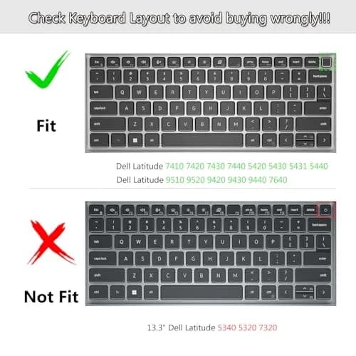 CASEDAO Pink Keyboard Cover Skin for Dell Latitude 7410-7450 14" & 7520 15.6" Laptops | US Layout thumbnail 2