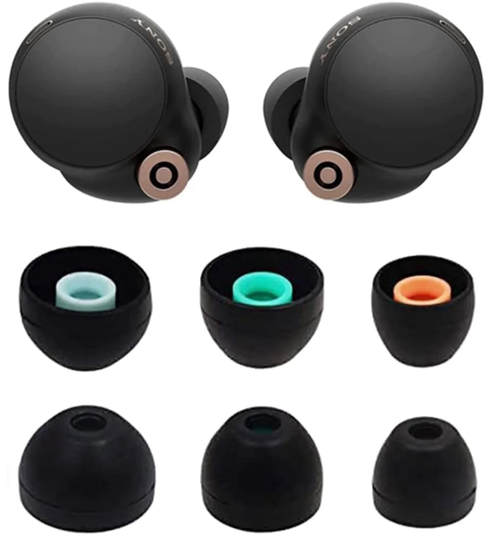 ALXCD Black Foam Eartips for Sony WF-1000XM4 Earbuds | 6 Pairs S/M/L — Black / S/M/L