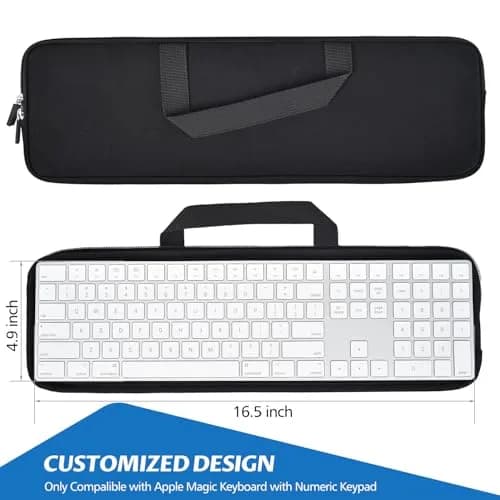 CASEDAO Black Neoprene Keyboard Sleeve Bag for Apple Magic Keyboard with Numeric Keypad & Touch ID | 42cm (16.5") thumbnail 2