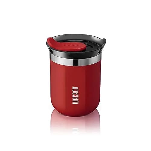 WACACO Octaroma Classico Vacuum Insulated Coffee Mug 180ml (6 fl oz) | Carmine Red Travel Tumbler thumbnail 1