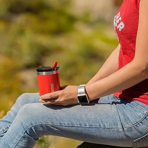 WACACO Octaroma Classico Vacuum Insulated Coffee Mug 180ml (6 fl oz) | Carmine Red Travel Tumbler thumbnail 3