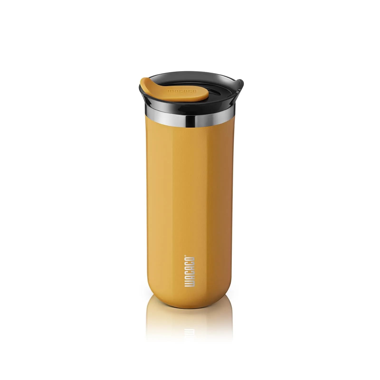 WACACO Octaroma Grande Vacuum Insulated Coffee Mug 435ml (15 fl oz) | Amber Yellow Travel Tumbler with Leak-Proof Lid - main product image