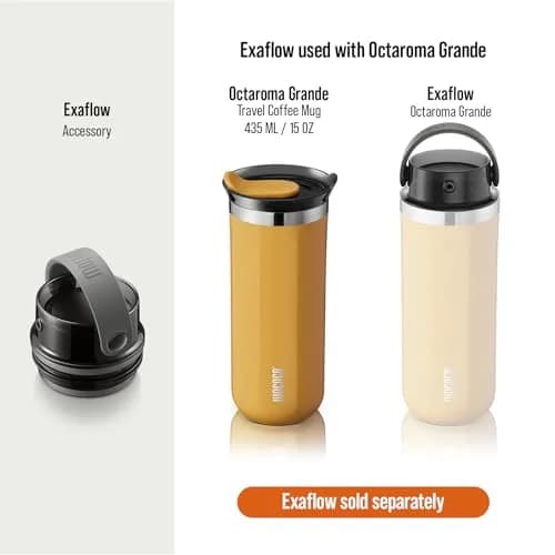 WACACO Octaroma Grande Vacuum Insulated Coffee Mug 435ml (15 fl oz) | Amber Yellow Travel Tumbler with Leak-Proof Lid thumbnail 6