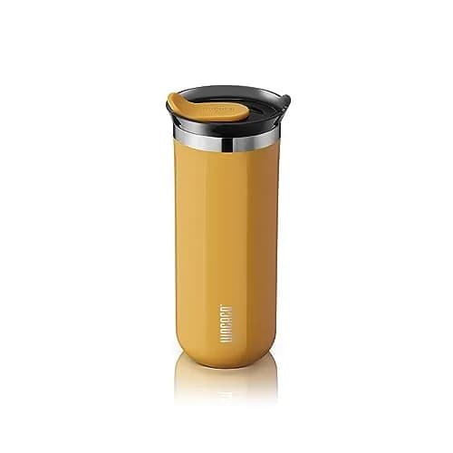 WACACO Octaroma Grande Vacuum Insulated Coffee Mug 435ml (15 fl oz) | Amber Yellow Travel Tumbler with Leak-Proof Lid thumbnail 1