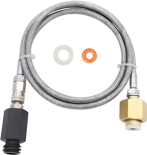 VaVoger Soda Machine Co2 Adapter with High Pressure Stainless Steel Hose 36 inch | Compatible with Jet Aqua Fizz thumbnail 1