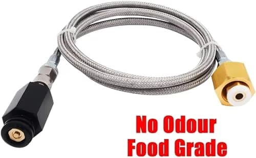 VaVoger Soda Machine Co2 Adapter with High Pressure Stainless Steel Hose 36 inch | Compatible with Jet Aqua Fizz thumbnail 5
