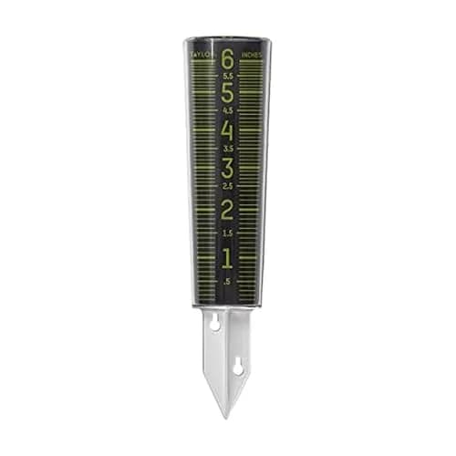 Taylor Glow-In-The-Dark Mountable Rain Gauge, 15.6 cm (6 inch) Capacity | Measure Precipitation Accurately thumbnail 1