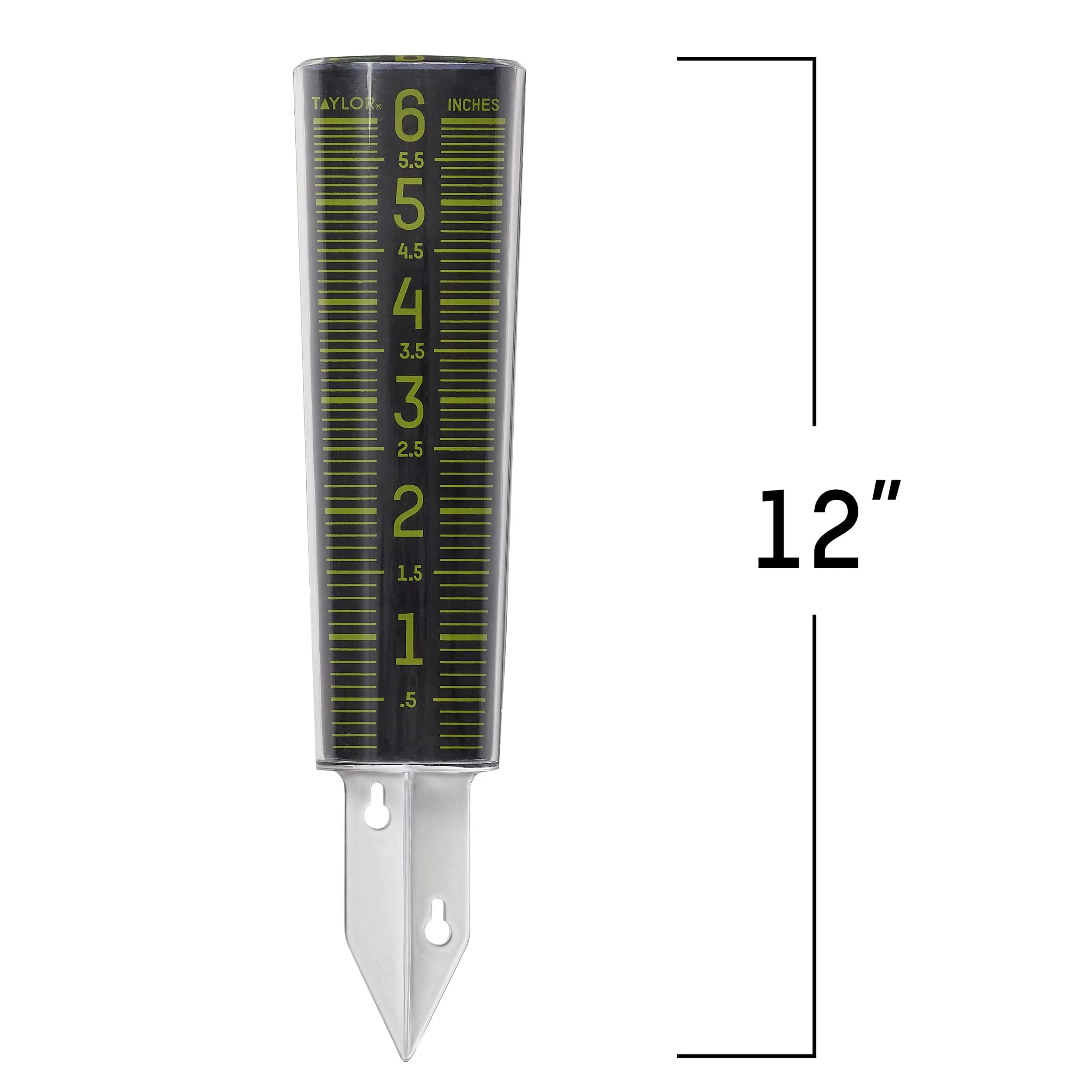 Taylor Glow-In-The-Dark Mountable Rain Gauge, 15.6 cm (6 inch) Capacity | Measure Precipitation Accurately - view 2