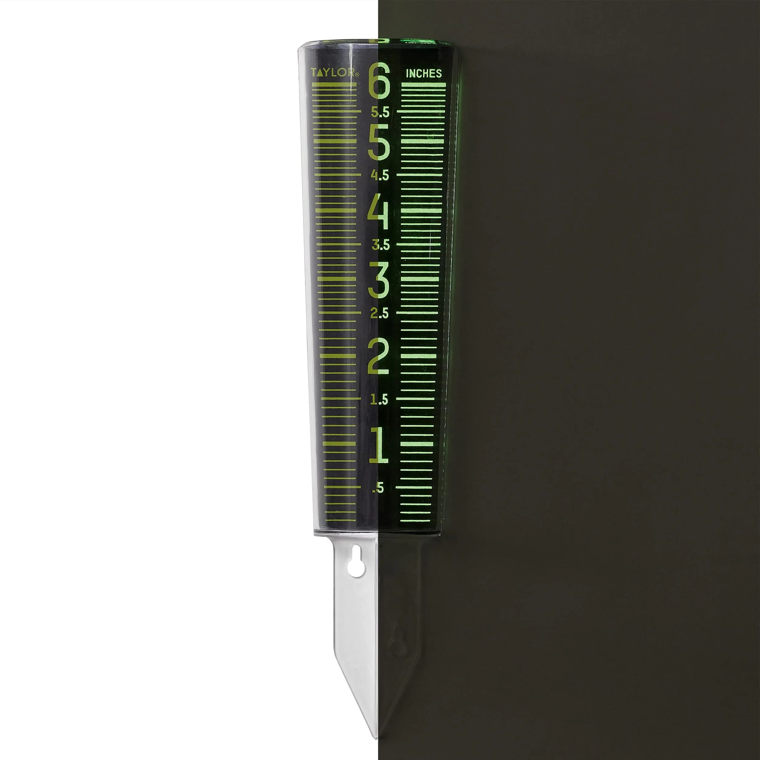 Taylor Glow-In-The-Dark Mountable Rain Gauge, 15.6 cm (6 inch) Capacity | Measure Precipitation Accurately - view 3