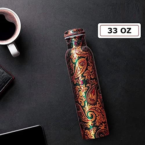 KC Pure Copper Water Bottle 1000ml (33.8 oz) | Ayurveda & Yoga Health Benefits thumbnail 4