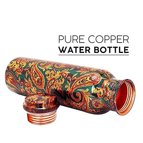 KC Pure Copper Water Bottle 1000ml (33.8 oz) | Ayurveda & Yoga Health Benefits thumbnail 3